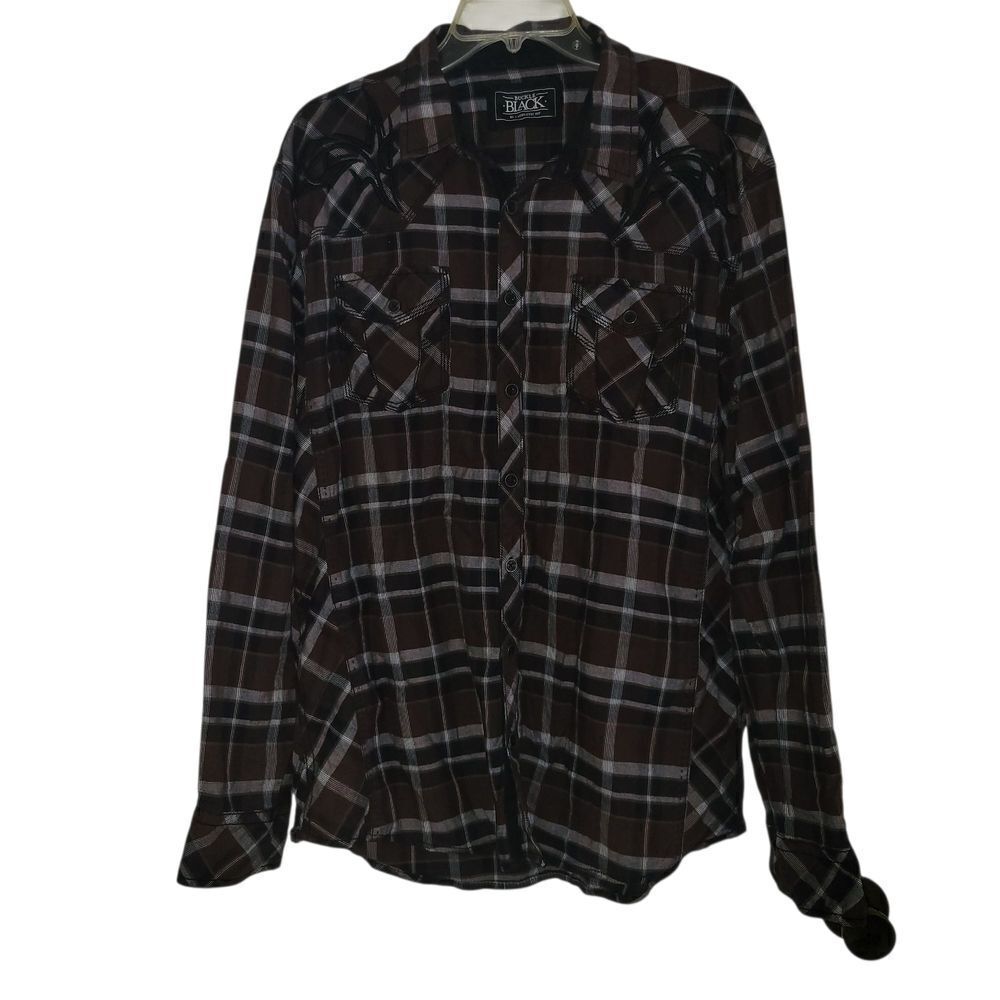 Buckle Brown Plaid Casual Button Down Shirt